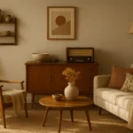 Vintage-inspired home decor featuring warm nostalgic accents and retro decorative details.